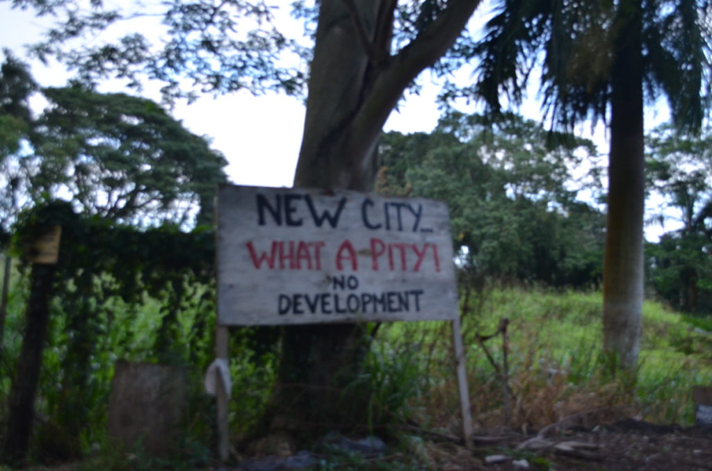 New City, What a Pity sign